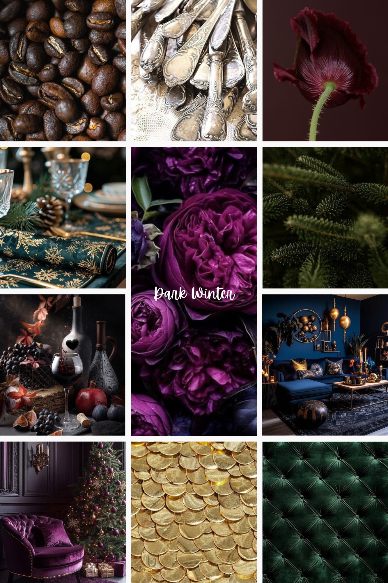 moodboard dark winter the curated self